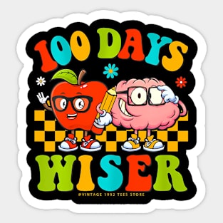 Happy 100Th Day Of School Retro Teachers Kids 100 Days Sticker